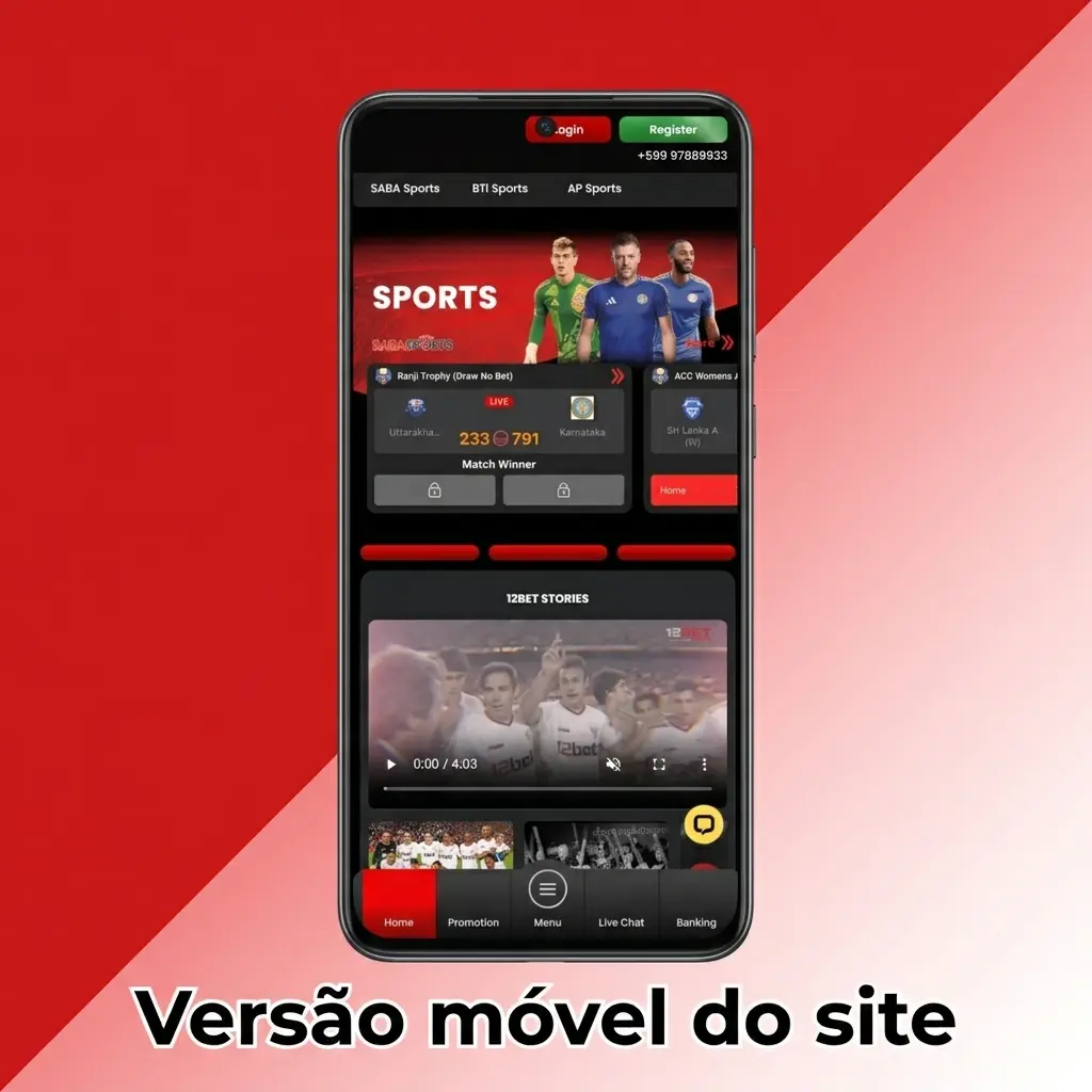 Versão móvel do site 12bet no celular com apostas, caixa, cassino ao vivo e atalho sem instalar app