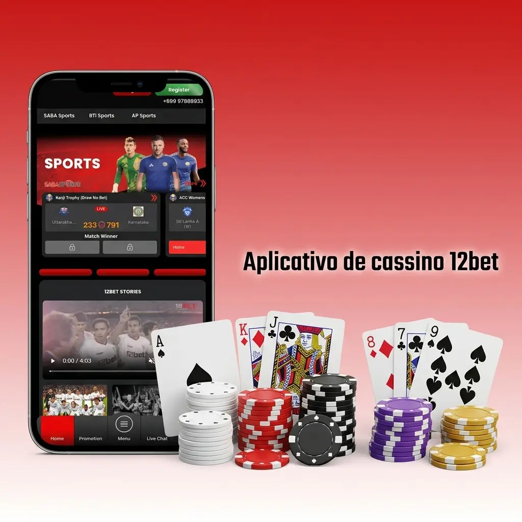 Aplicativo de cassino 12bet no celular com caça-níqueis, roleta ao vivo, blackjack, bacará e jogos rápidos