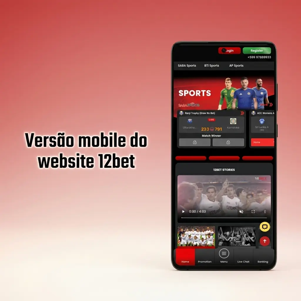 Versão mobile do site 12bet em celular, com apostas, cassino, depósitos, saques e promoções pelo navegador